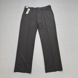NWT Haggar Dress Pants Men's 38x32 Black Classic Fit Straight Premium Comfort